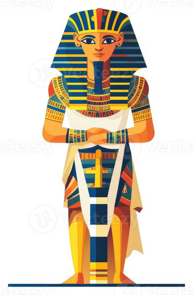A stylized illustration of an egyptian pharaoh. png