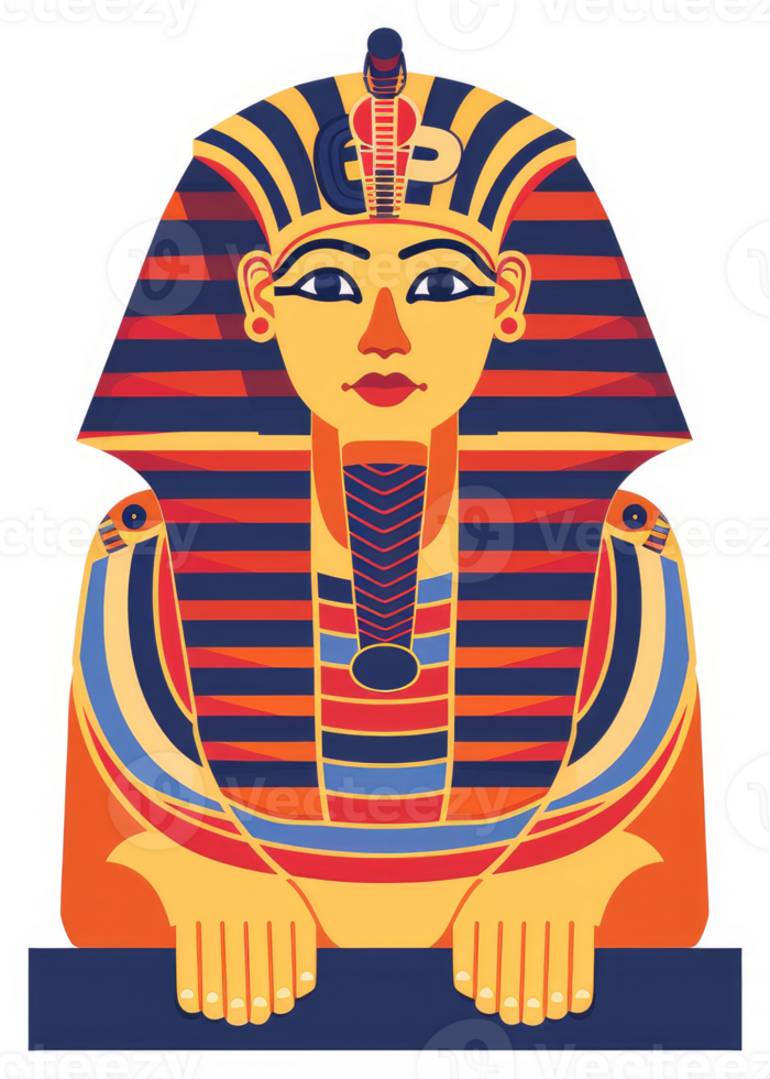 A colorful depiction of an ancient egyptian pharaoh. png