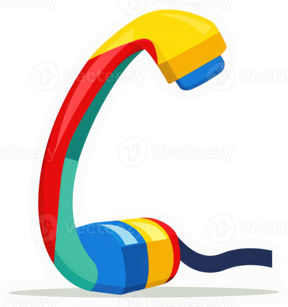 A colorful cartoon telephone handset illustration. png