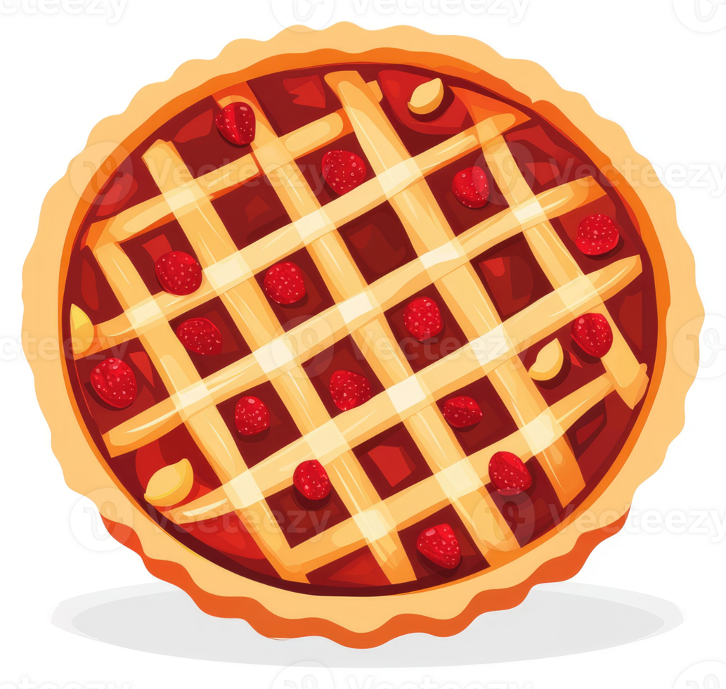A delicious looking raspberry pie with a lattice top. png