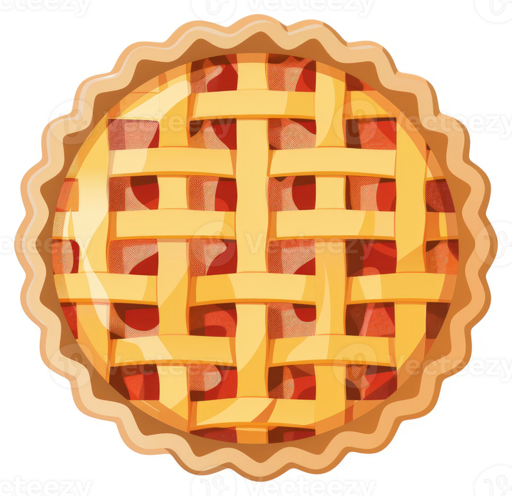 A delicious, golden-brown lattice-topped pie. png