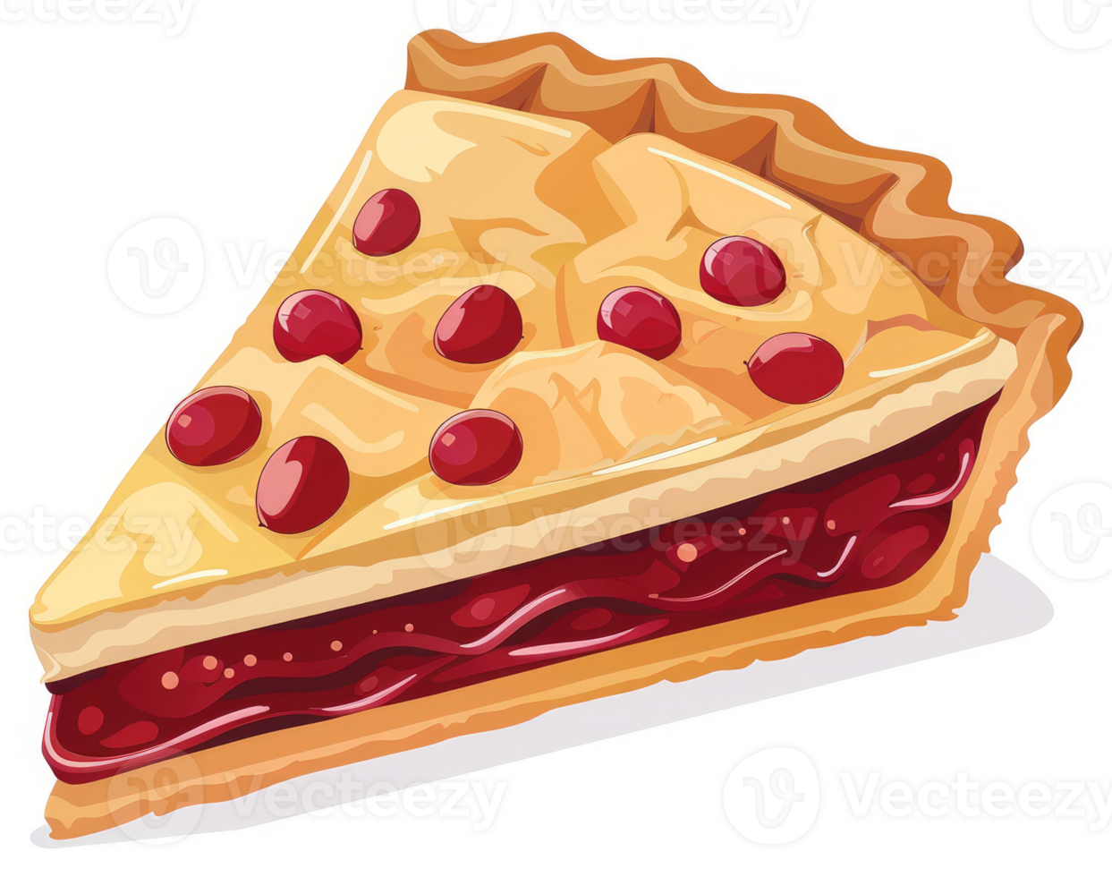 A delectable slice of cherry pie with a flaky crust. png