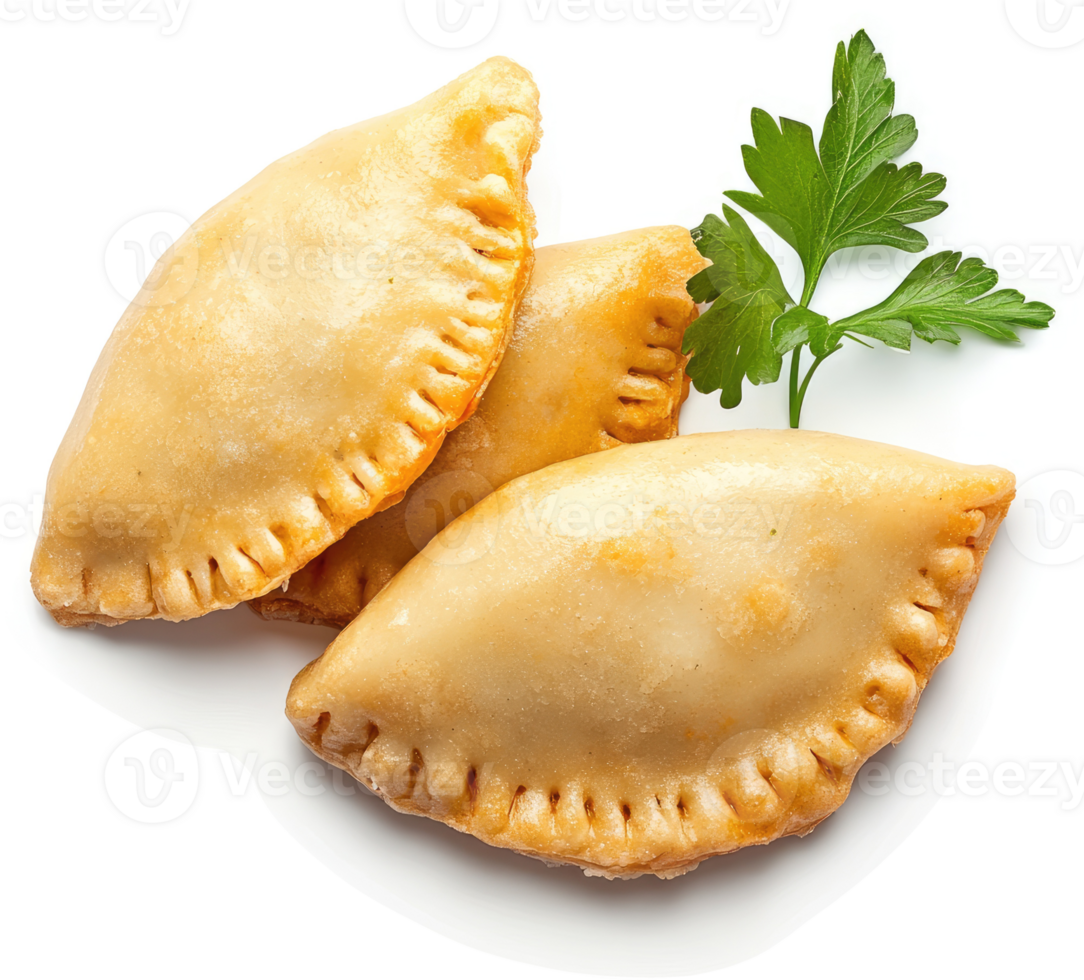 Three golden-brown savory pastries, perfect for a delicious snack. png