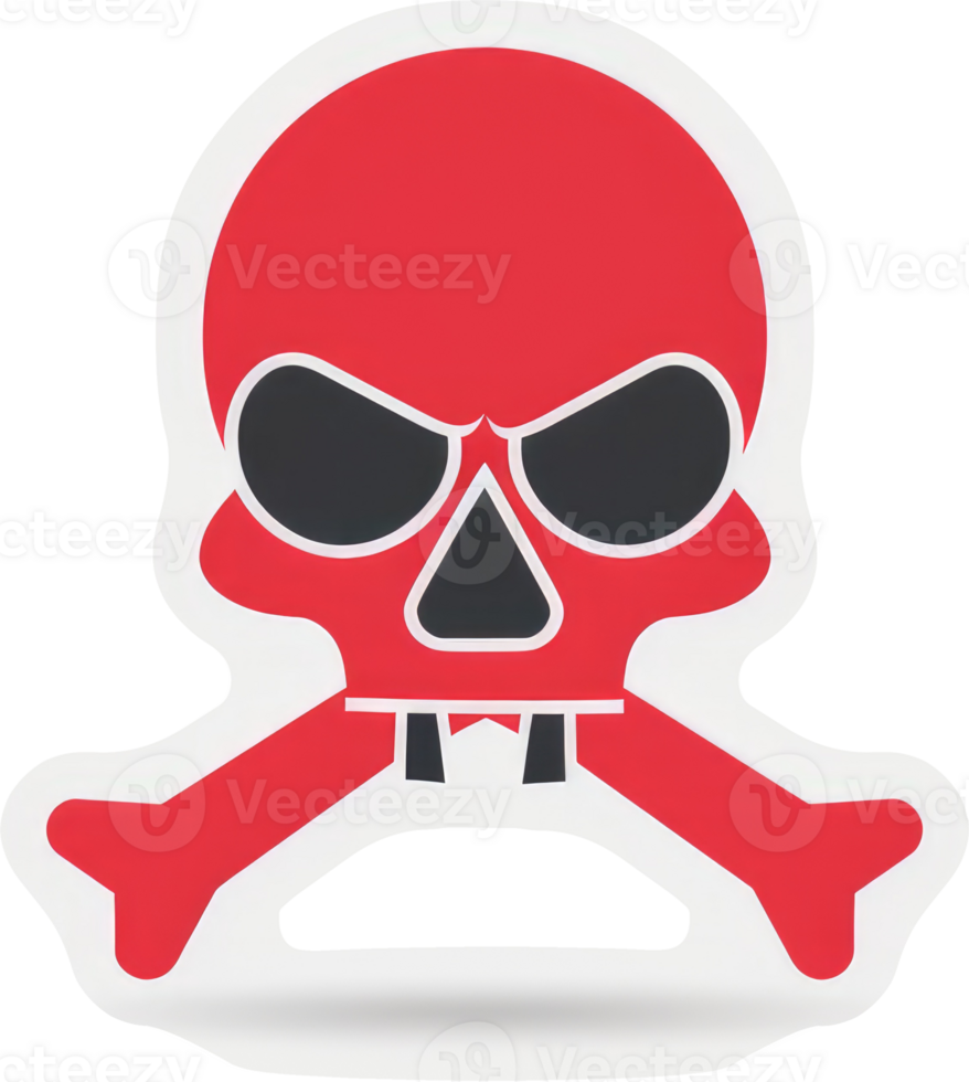 A red skull with crossed bones, a graphic design. png