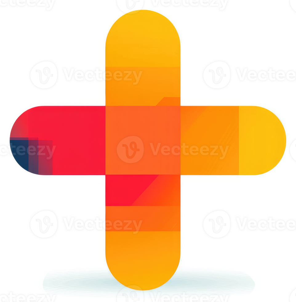 A vibrant plus sign logo design with a combination of orange and red color gradients. png