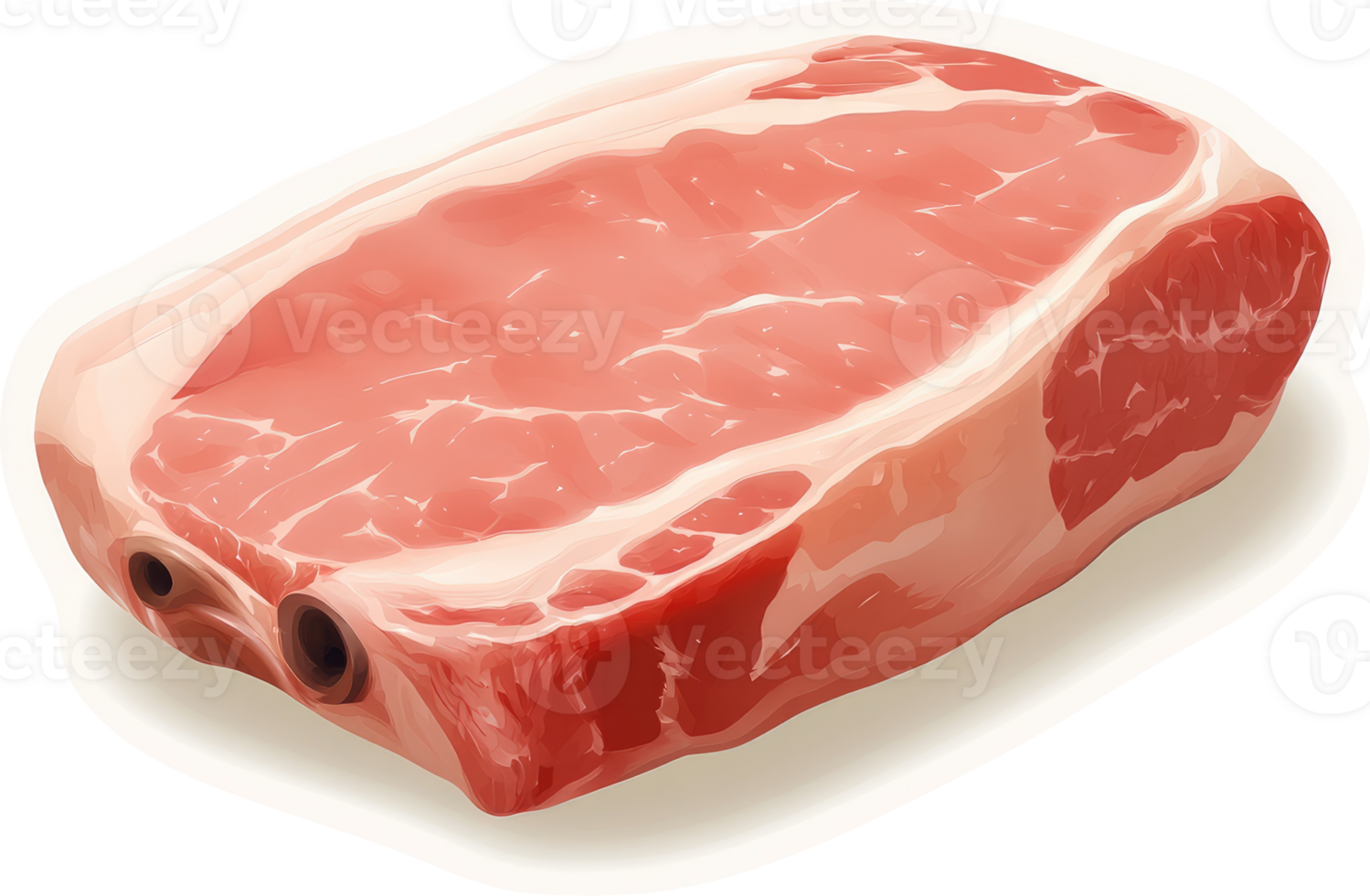 A piece of raw, packaged steak with visible marbling. png