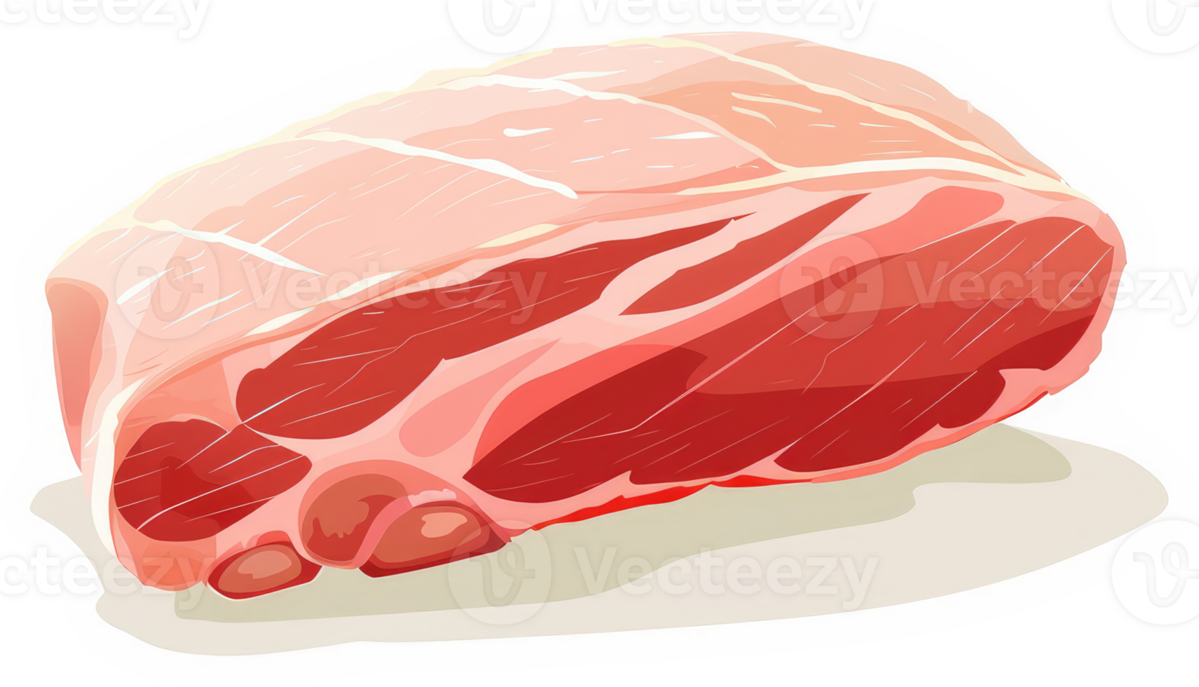 A piece of raw pork loin displayed on a surface. png