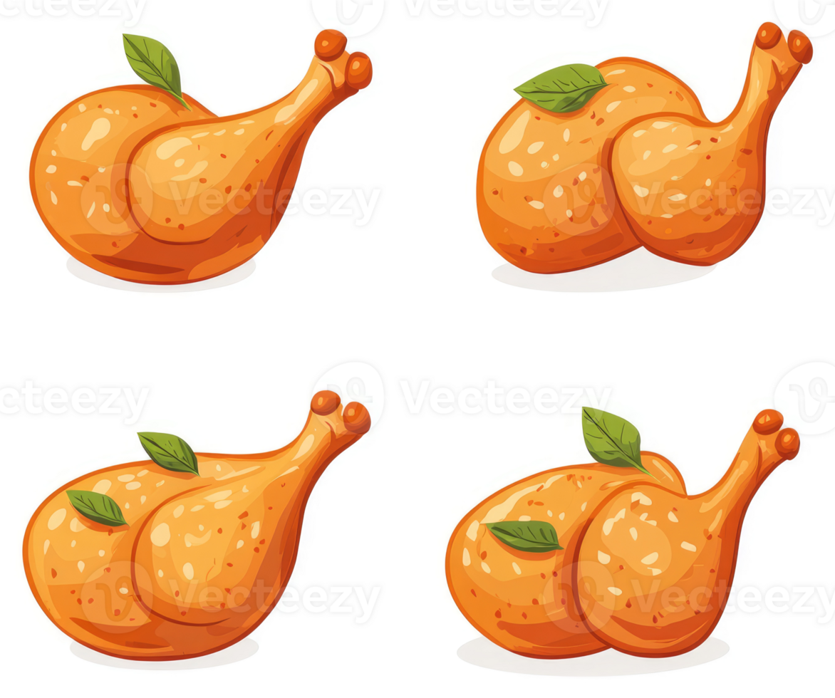 Crispy chicken drumsticks, a delicious illustration. png