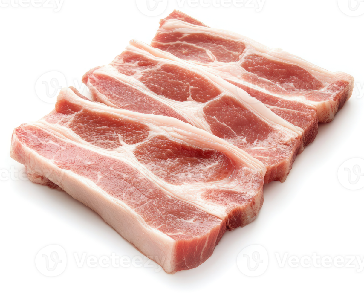 Raw pork loin back ribs, ready for cooking. png