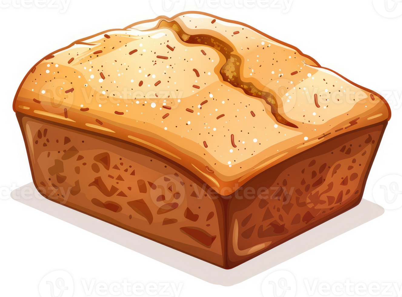 A delicious-looking loaf of spiced bread. png