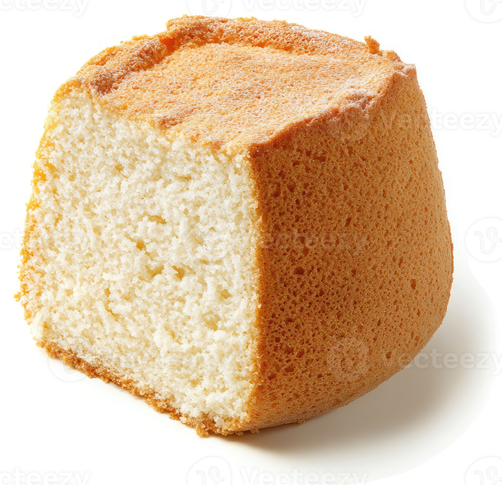 A delectable slice of fluffy, light sponge cake. png
