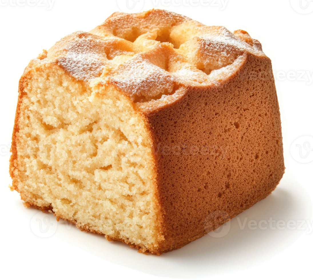 A slice of moist, golden-brown pound cake. png