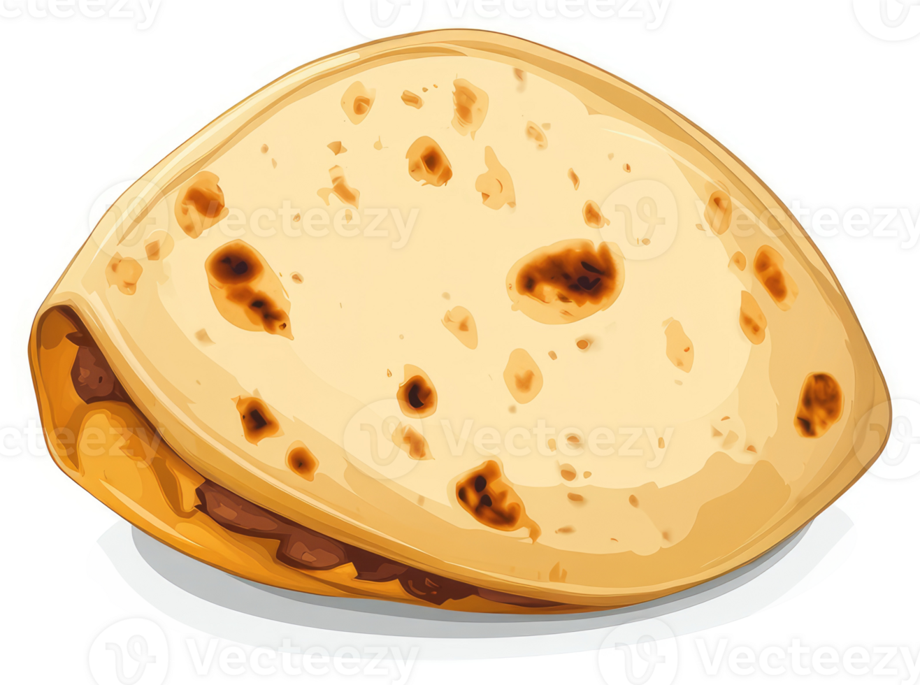 A golden brown, filled quesadilla with melted cheese and savory filling. png
