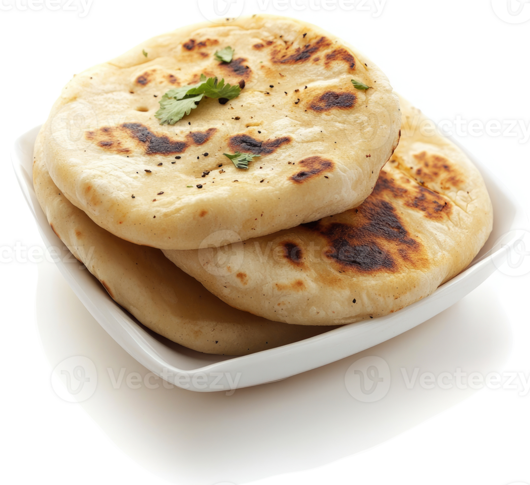 A stack of delicious, golden-brown Indian flatbreads. png
