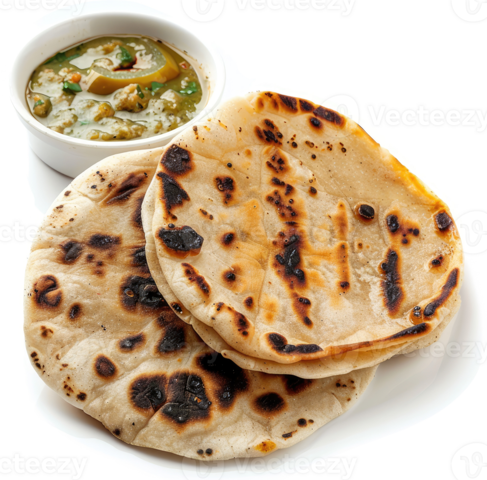 Crispy flatbreads served with a flavorful vegetable curry. png