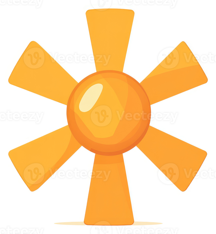 A stylized, cartoon sunburst graphic with radiating orange-yellow beams. png