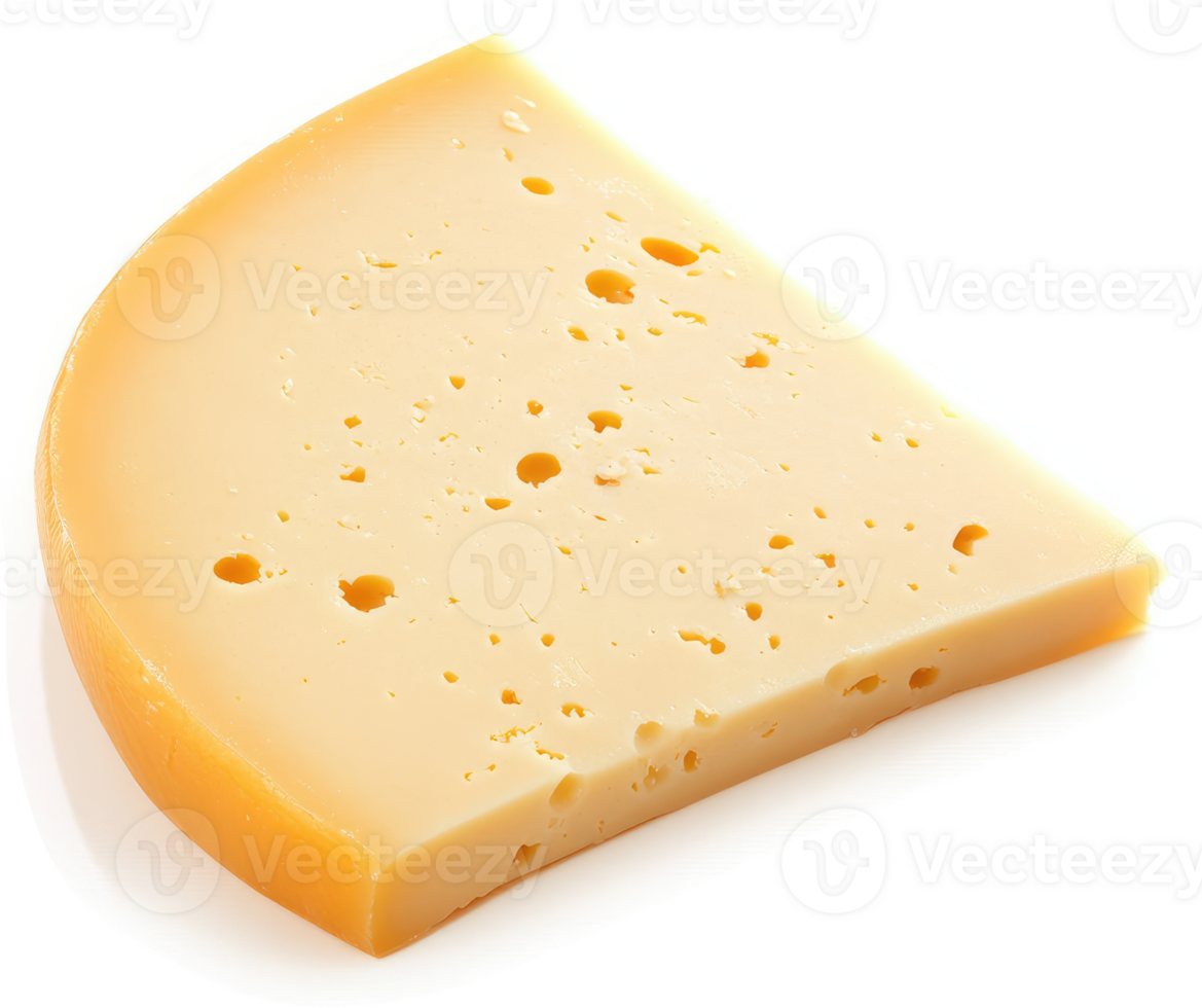 A close-up image of a wedge of swiss cheese. png