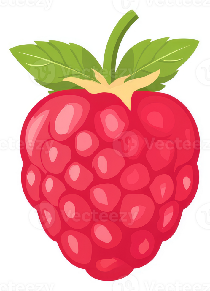 A vibrant illustration of a juicy raspberry. png