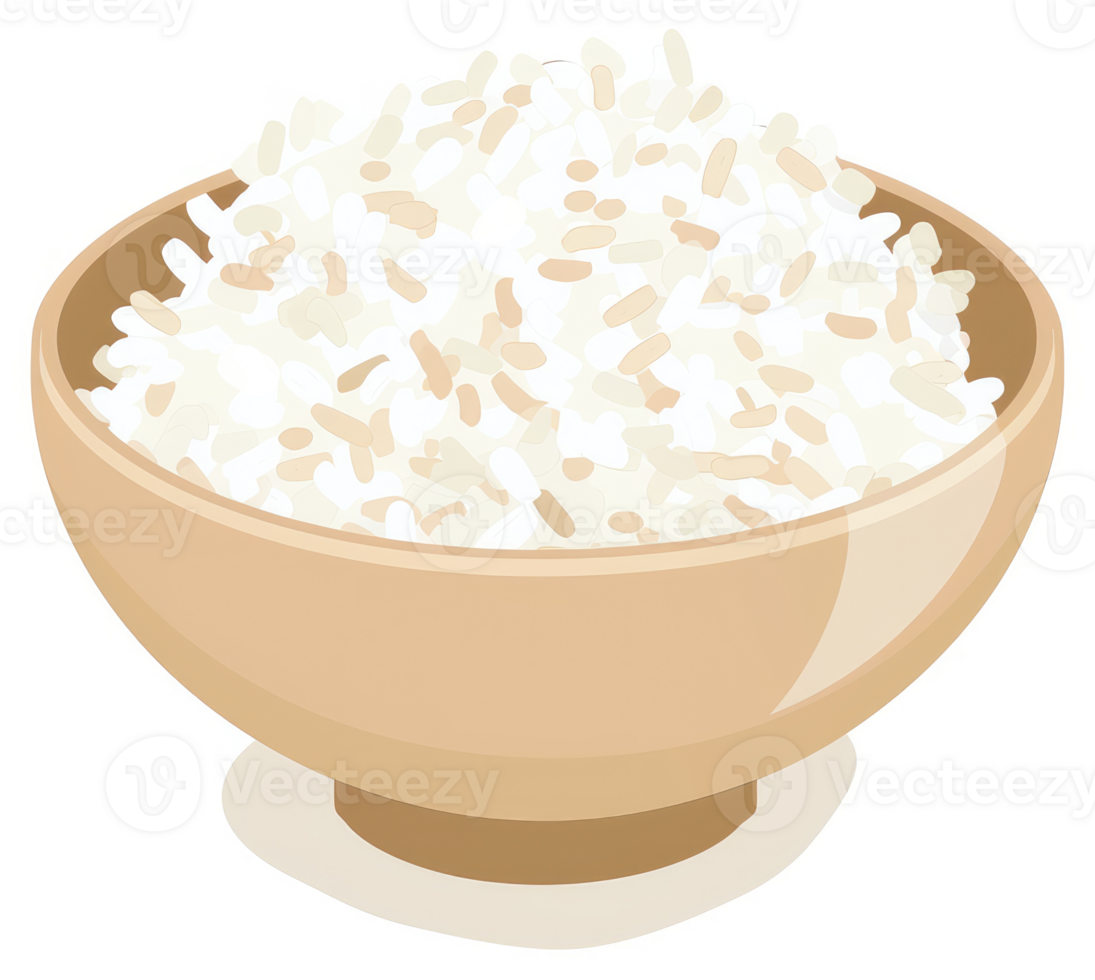 A light beige bowl filled with uncooked, mixed grain rice. png