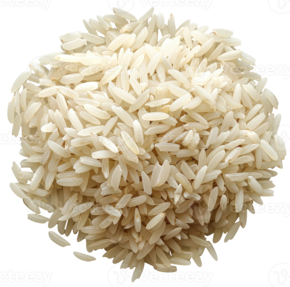A close-up view of uncooked long-grain rice. png