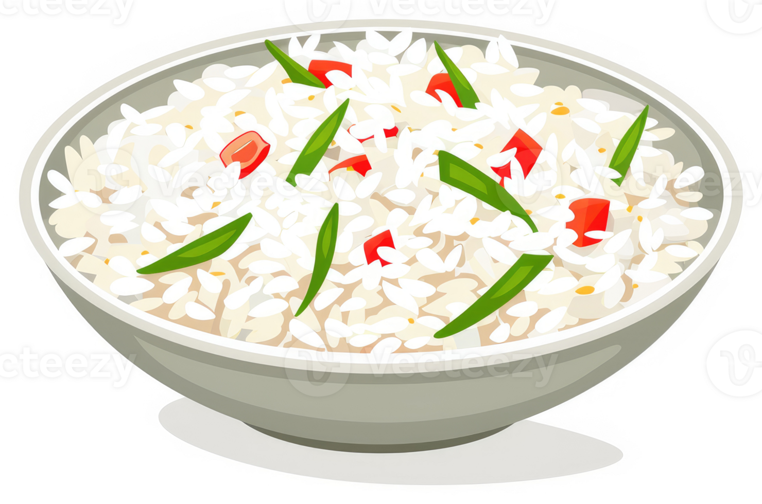 A bowl of flavorful rice dish with vegetables. png