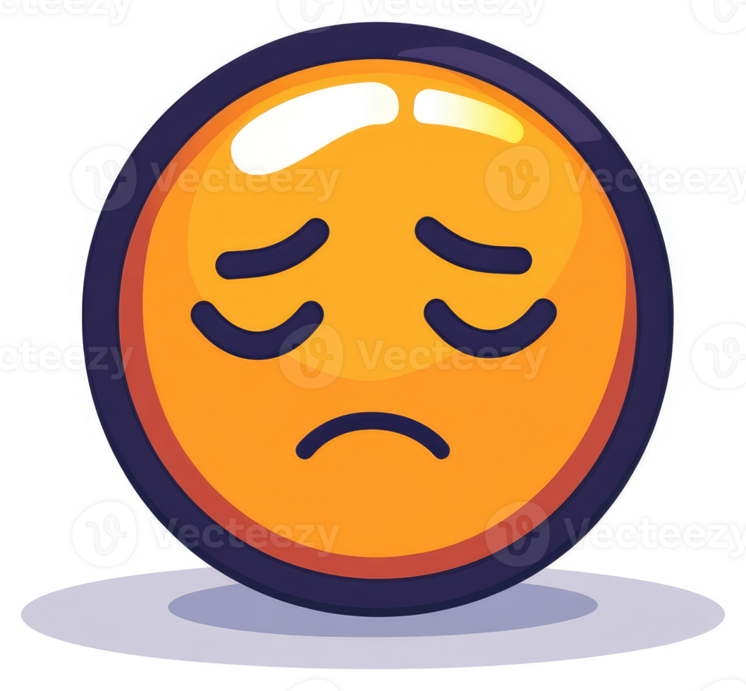 A cartoon depiction of a sad emoticon. png