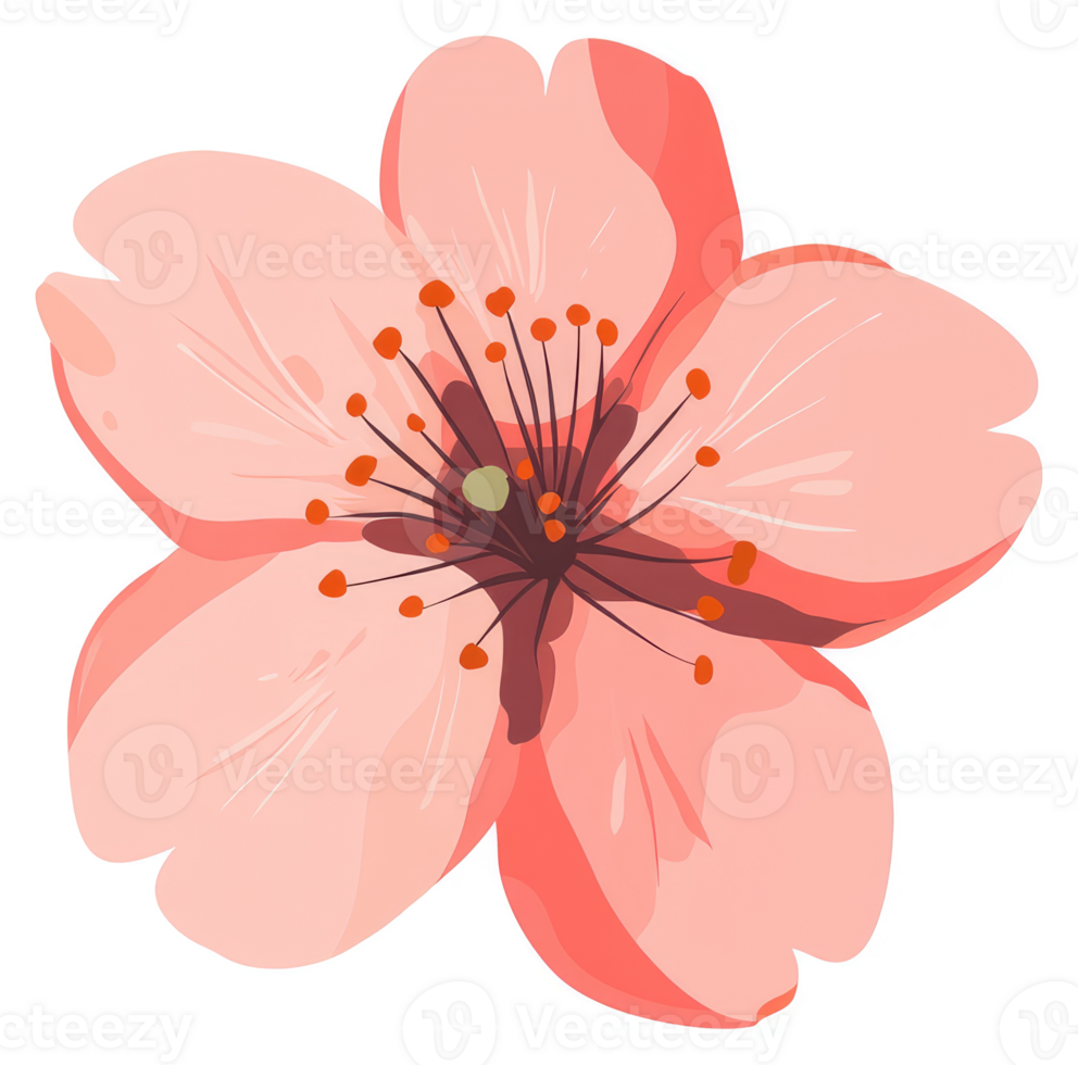 A vibrant, delicate blossom of a cherry tree. png