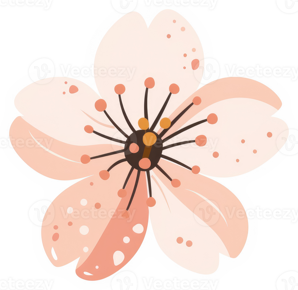 A delicate, pastel-colored cherry blossom. png