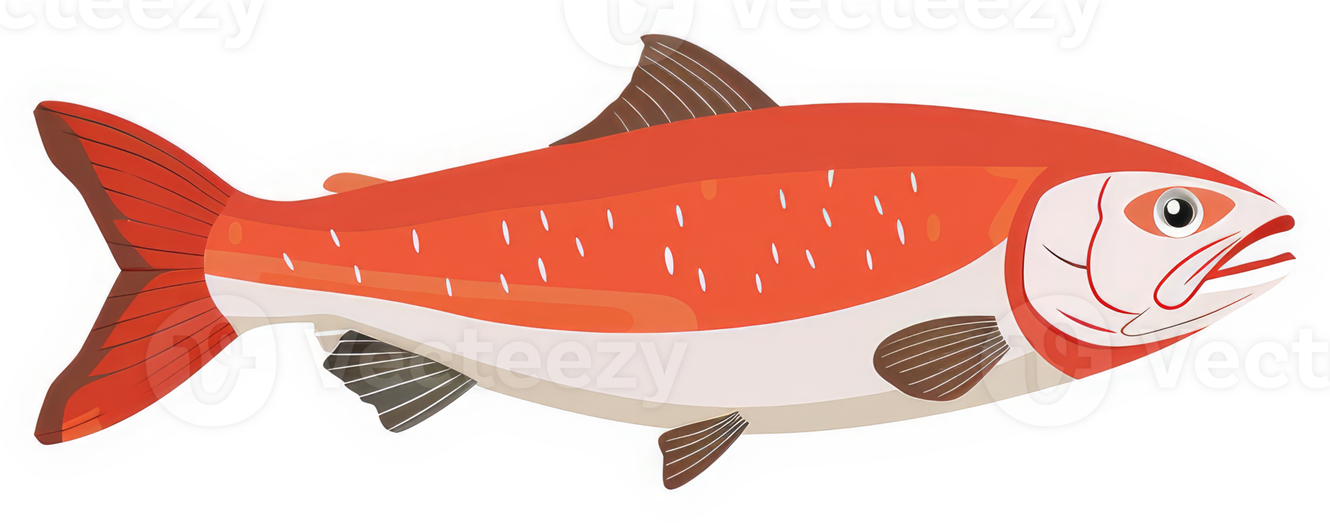 A vibrant illustration of a colorful, healthy-looking sockeye salmon. png
