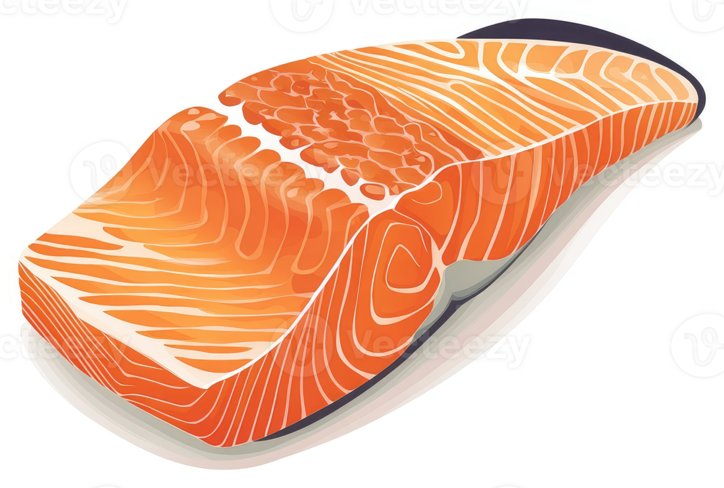 A piece of fresh salmon fillet displayed. png