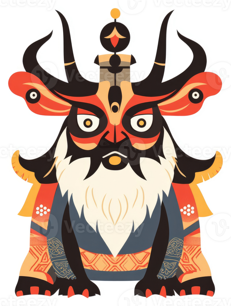 A stylized illustration of a mythical creature with ornate features. png