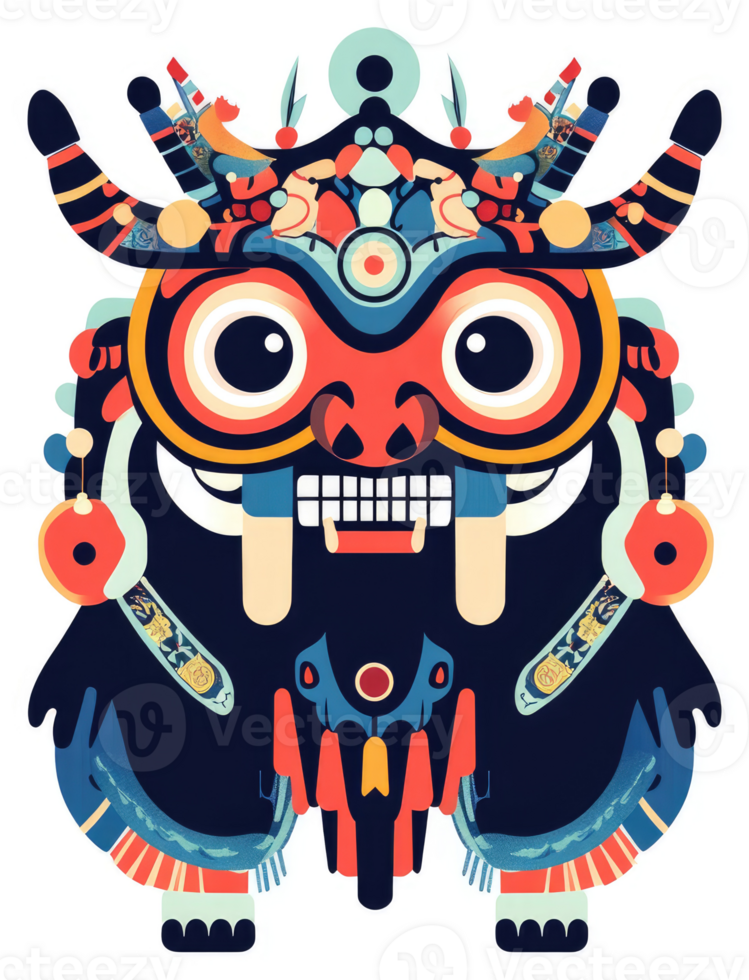 A vibrant, stylized illustration of a fantastical creature with intricate, colorful details. png
