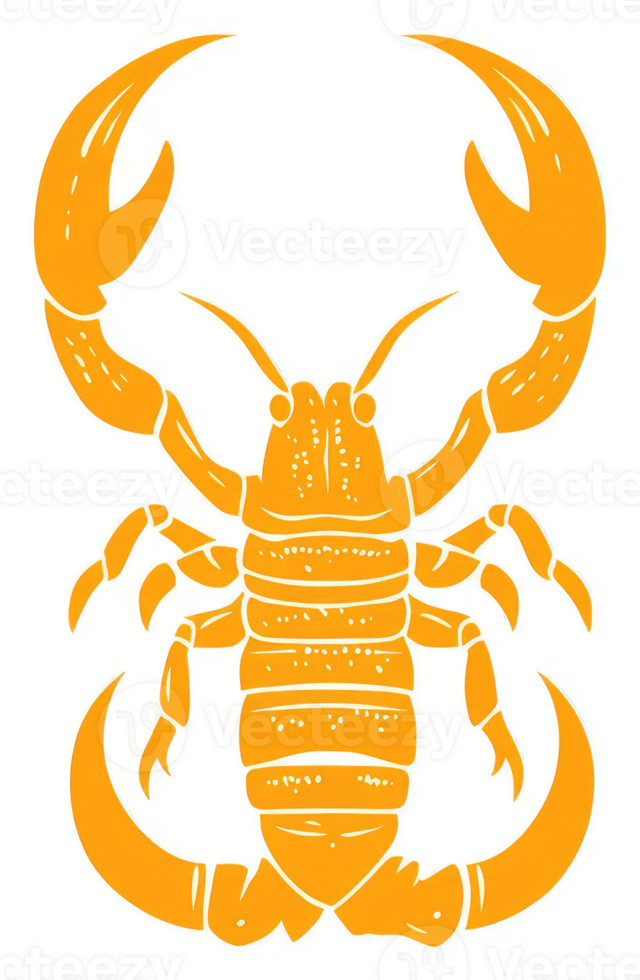 An illustrative depiction of a vibrant orange scorpion. png