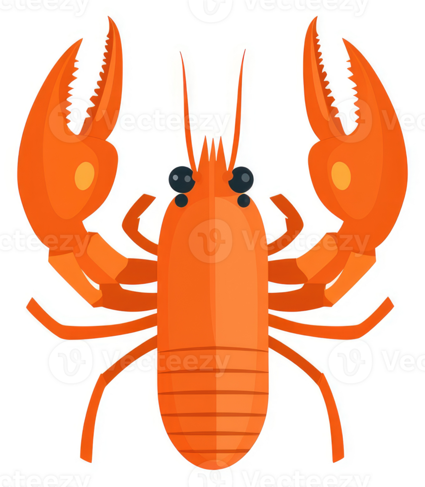 A vibrant illustration of a lobster, showcasing its distinctive features. png