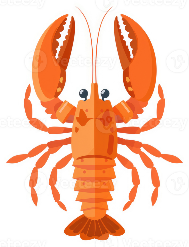 A vibrant illustration of a cartoon lobster. png