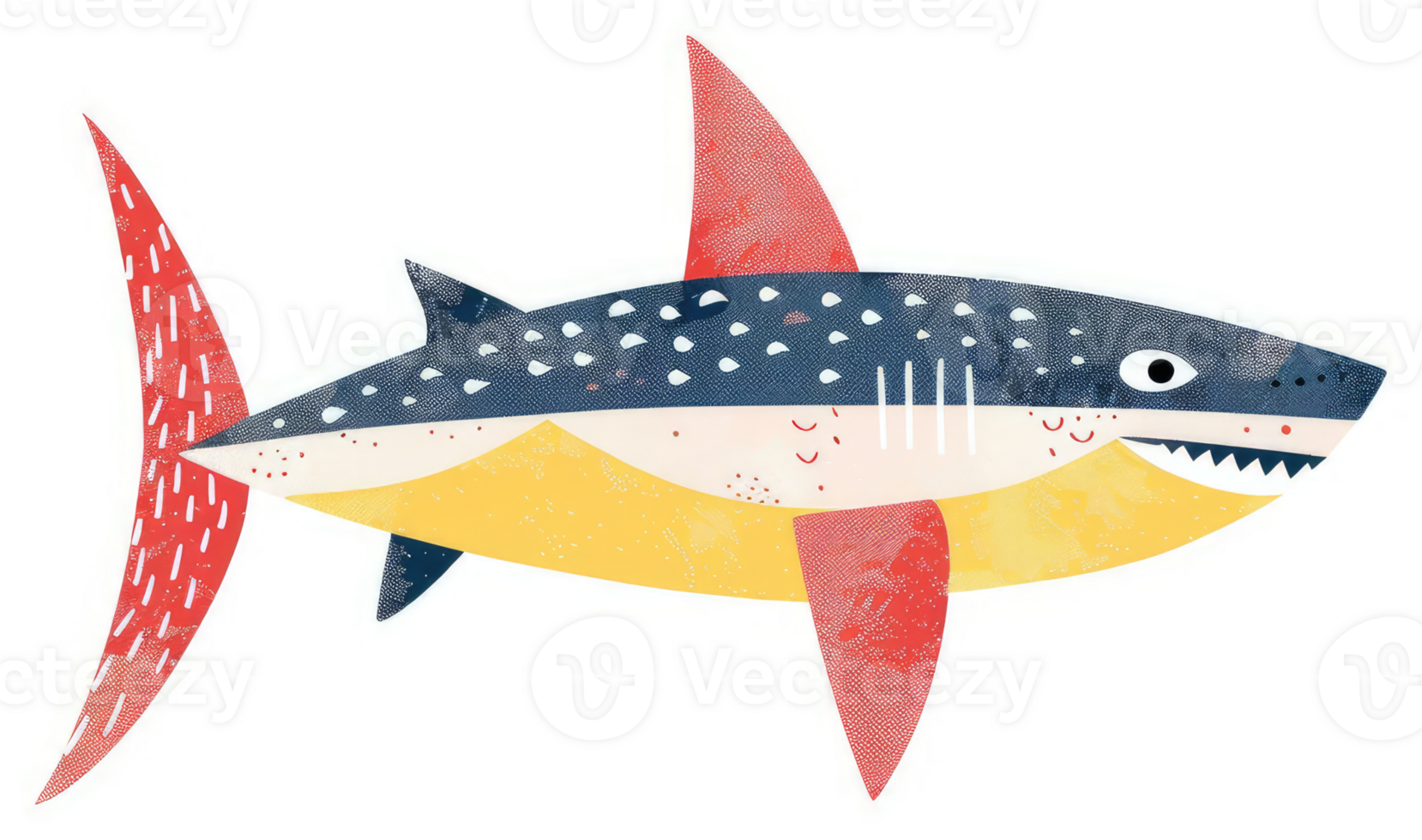 A colorful illustration of a spotted shark. png