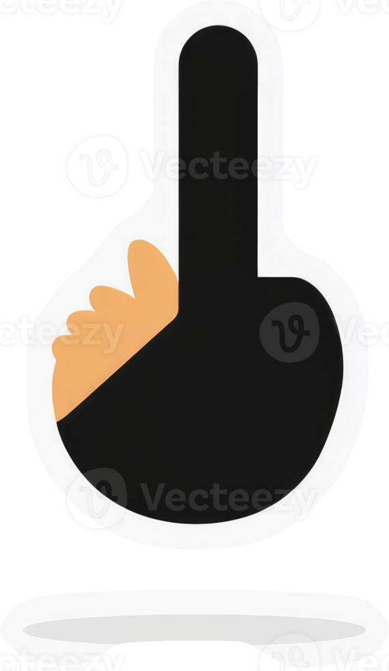 A stylized, abstract illustration of a finger pointing upward. png