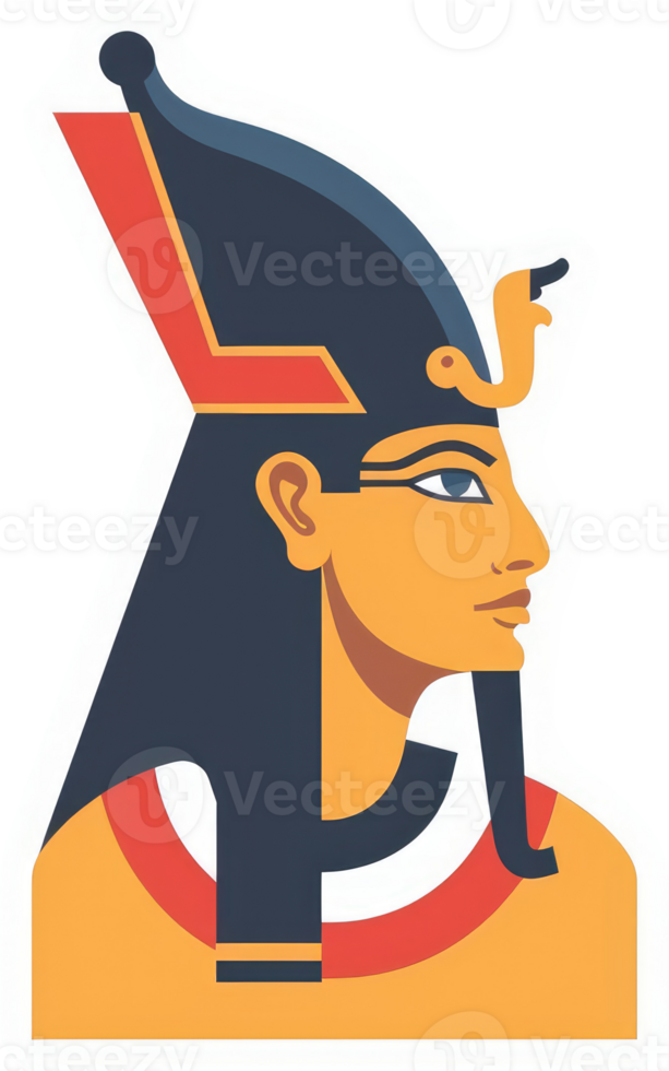 A stylized profile of an ancient egyptian pharaoh. png