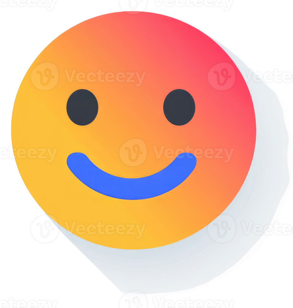 A cheerful, gradient-filled smiley face emoticon. png