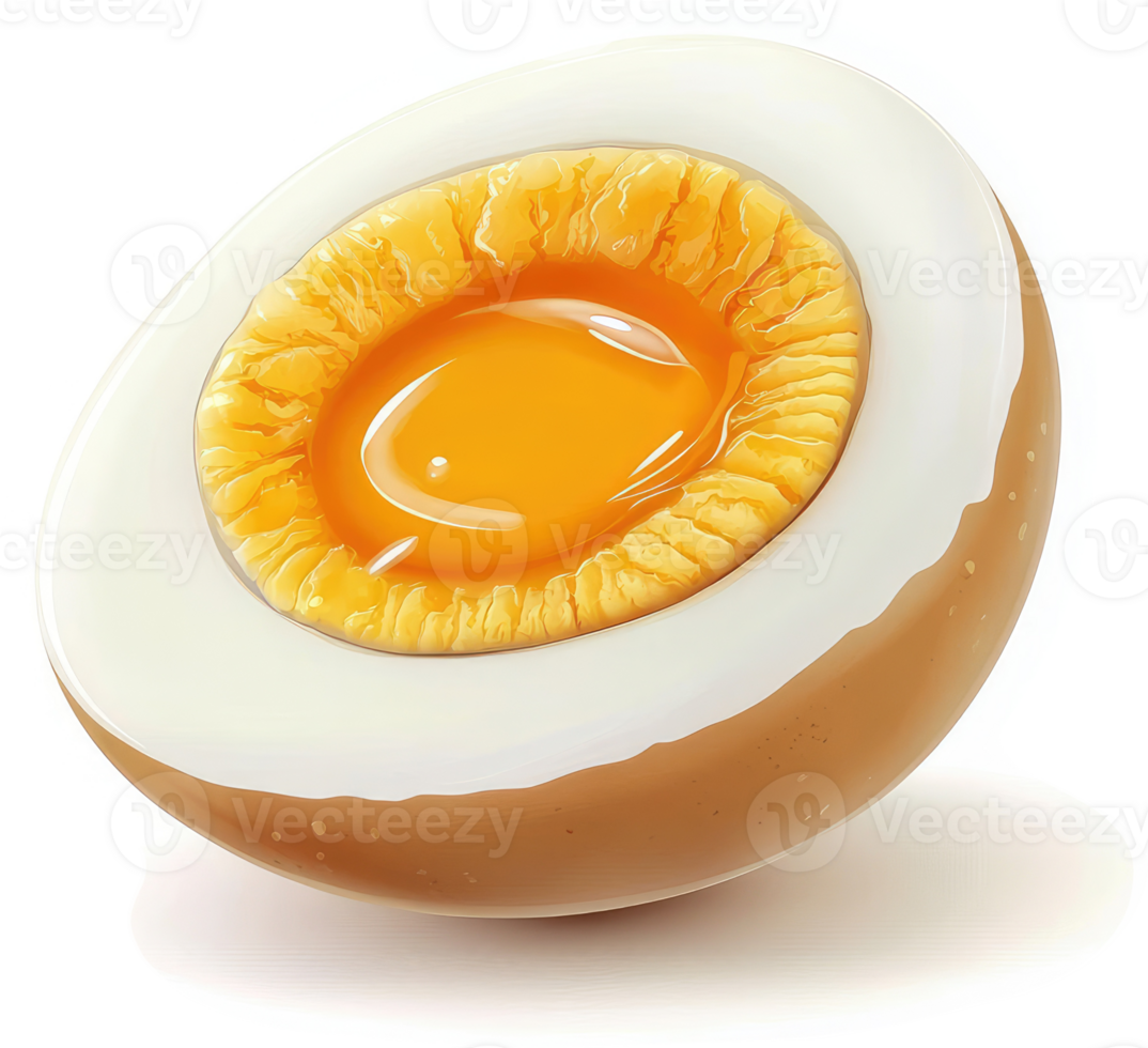 Close-up of a halved hard-boiled egg. png