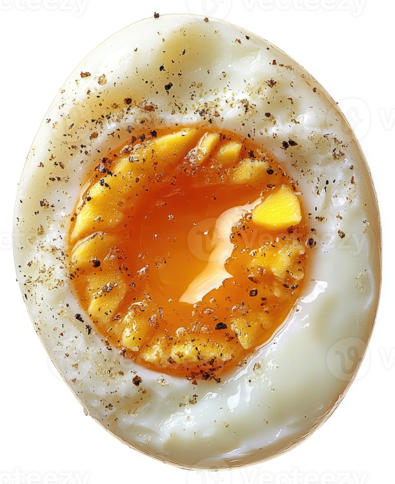 A close-up of a perfectly cooked sunny-side-up egg. png