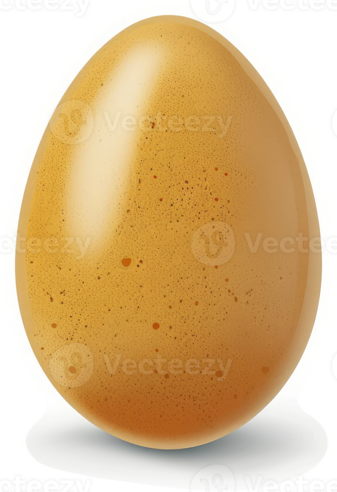 A close-up image of a golden brown chicken egg. png