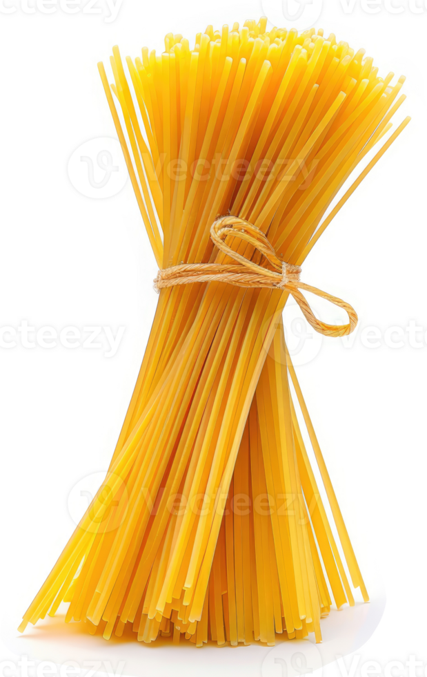 A bunch of uncooked spaghetti tied with twine. png