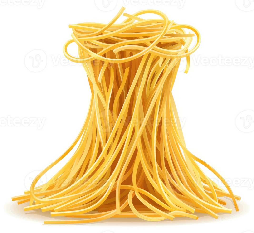 A heap of uncooked yellow spaghetti strands. png