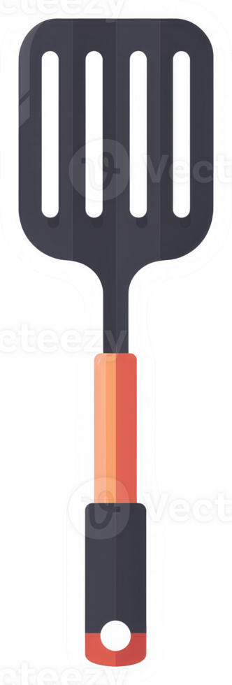 A flat, colorful illustration of a spatula. png