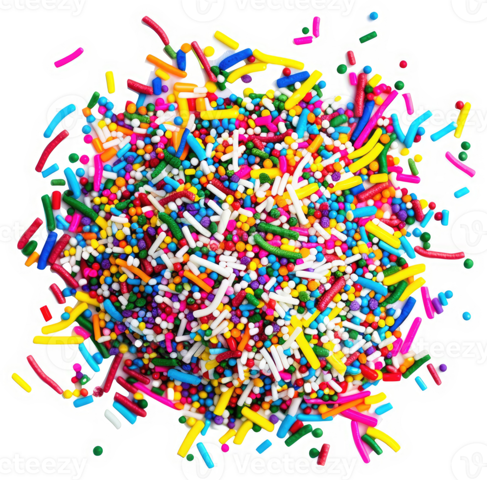 A vibrant mix of colorful sprinkles for baking. png