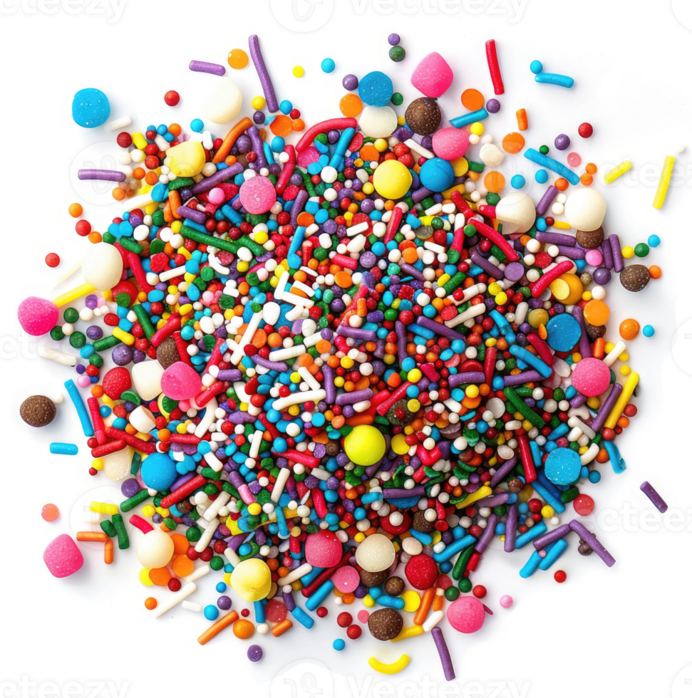 A vibrant assortment of colorful sprinkles for delicious desserts. png