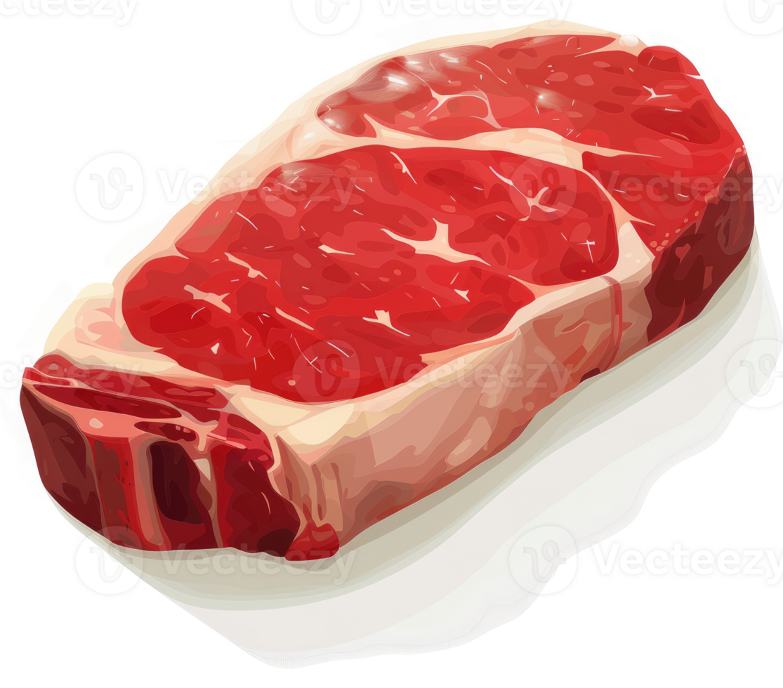 A slice of fresh, raw steak, ready for cooking. png
