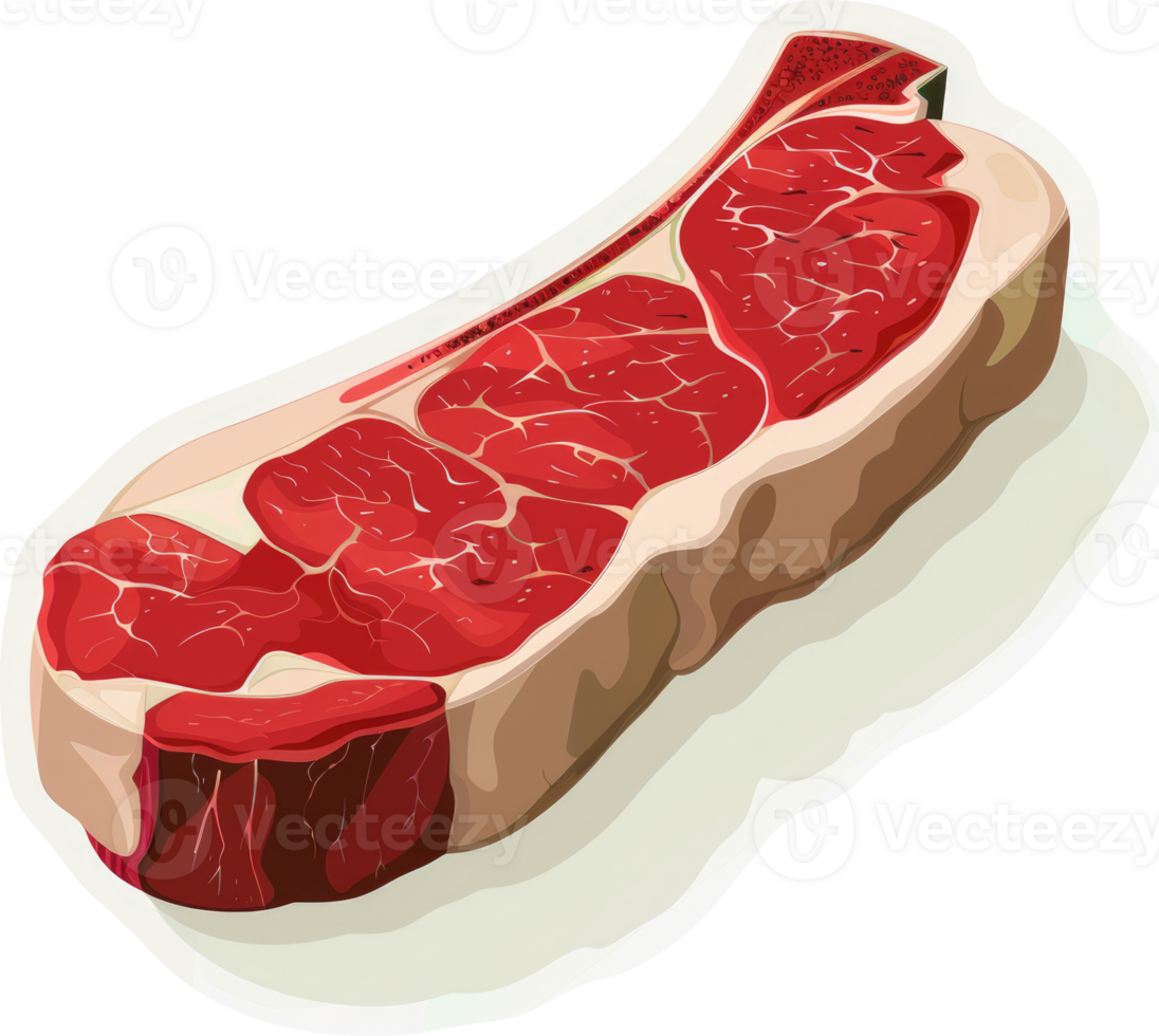 A raw steak, displaying its rich red color and texture. png