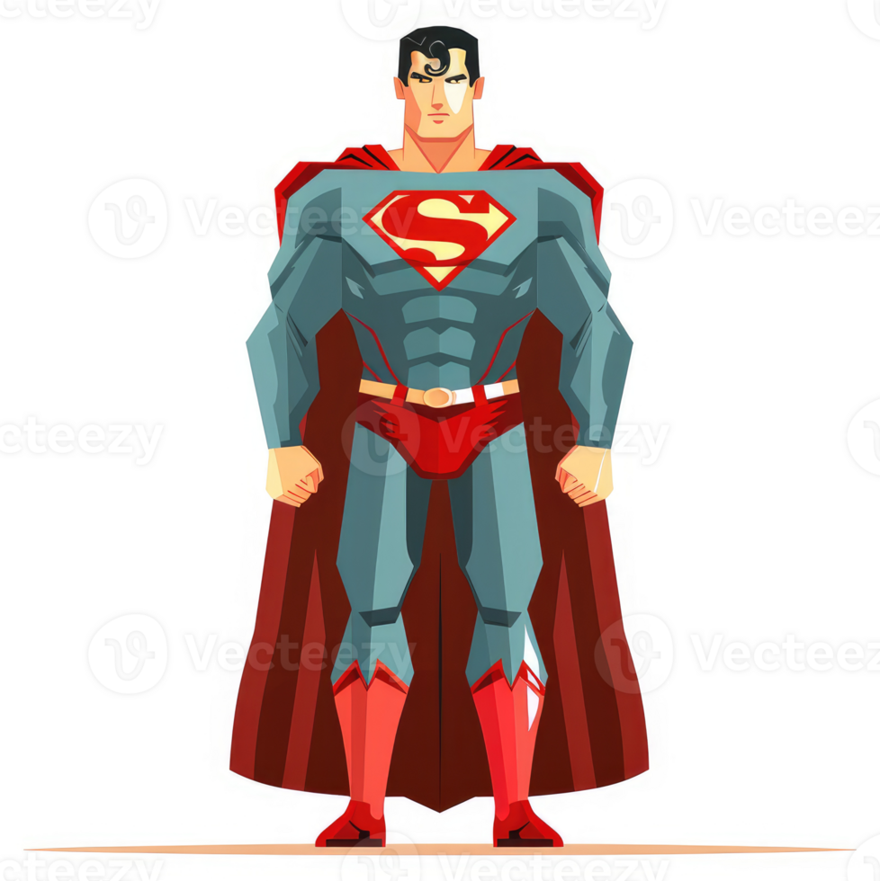 A stylized illustration of the superhero superman. png